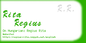 rita regius business card